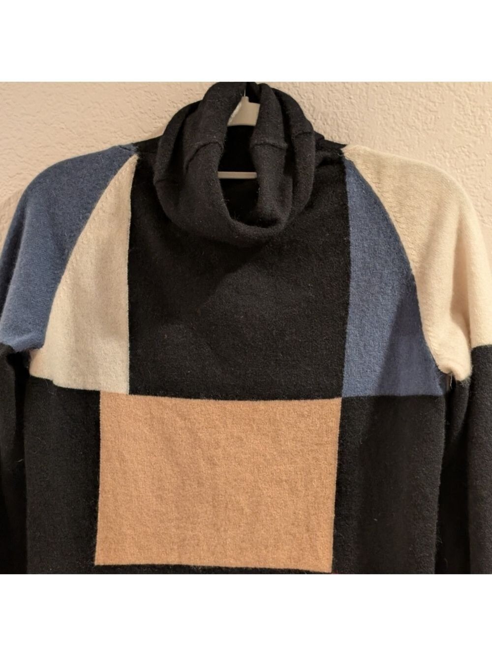 Vintage Color Block Cashmere Sweater Mini Dress Small - Picture 3 of 7